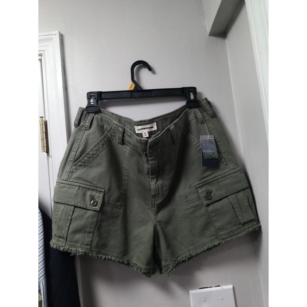 Lucky Brand Shorts Womens Size 12/31 Cargo Green 3in Raw Hem Utility New